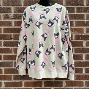 SANRIO Unisex KUROMI Crewneck Cream Sweatshirt Size M